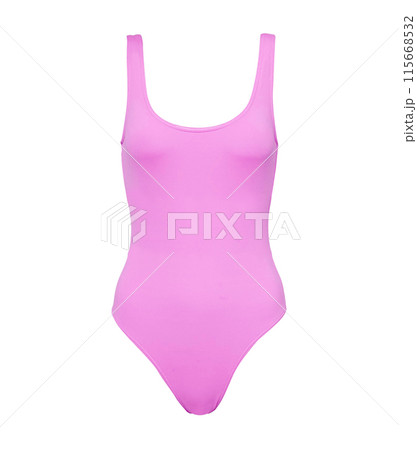 Pink One-Piece Swimsuit with Scoop Neckline 115668532