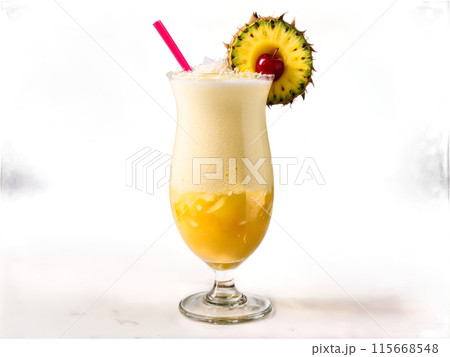koala Colada hurricane glass filled with mixture of coconut cream pineapple juice and rum blended koala Colada hurricane glass filled with mixture of coconut cream pineapple juice and rum blended 115668548