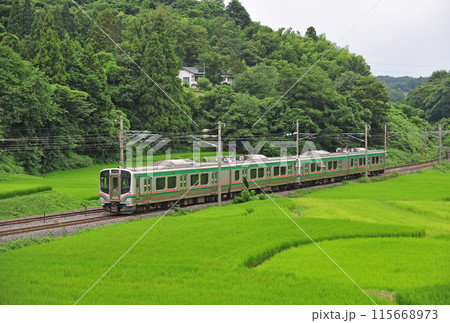 東北本線 白石ー越河 JR東日本 E721系 P4+P5編成(仙台) 東北本線 白石ー越河 JR東日本 E721系 P4+P5編成(仙台) 115668973