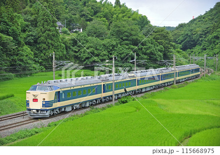 東北本線 白石ー越河 JR東日本 583系 N1+N2編成(仙台) あいづ 東北本線 白石ー越河 JR東日本 583系 N1+N2編成(仙台) あいづ 115668975