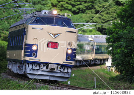 磐越西線　磐梯熱海ー中山宿　JR東日本　583系　N-1＋N-2編成（仙台）　あいづ 115668988