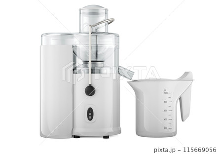 White Juicer Machine, electric juicer. 3D rendering White Juicer Machine, electric juicer. 3D rendering 115669056