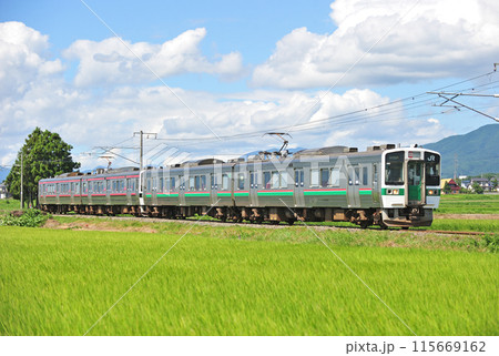 磐越西線　広田ー会津若松　JR東日本　719系　H-18+H-14編成（仙台） 115669162