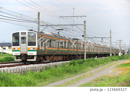 高崎線 行田ー熊谷 JR東日本 211系 C16編成(高崎) 高崎線 行田ー熊谷 JR東日本 211系 C16編成(高崎) 115669327