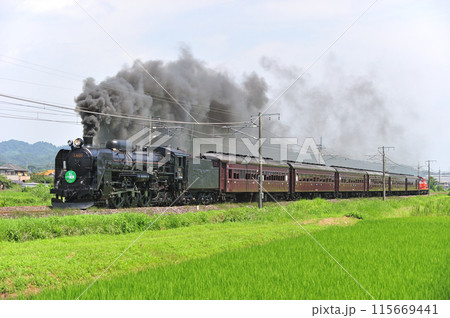 信越本線　安中ー磯部　JR東日本　C61-20+旧客＋DD51-842（高崎）　SLレトロ碓氷 115669441