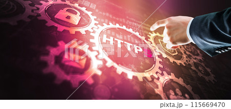 HTTPS. New HyperText Transfer Protocol Secure 2024. Web Internet concept HTTPS. New HyperText Transfer Protocol Secure 2024. Web Internet concept 115669470