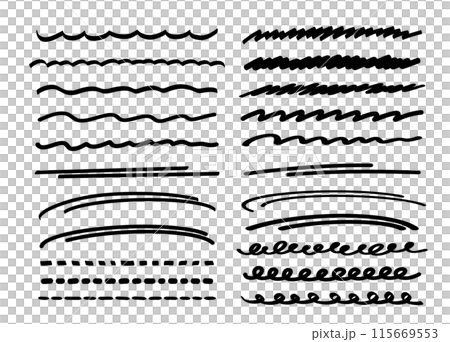 Simple hand-drawn line material (black) Simple hand-drawn line material (black) 115669553