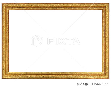 Antique Golden Brown Classic Old Vintage Wooden Rectangle ornate mockup canvas frame isolated on white Antique Golden Brown Classic Old Vintage Wooden Rectangle ornate mockup canvas frame isolated on white 115669962