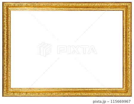 Antique Golden Brown Classic Old Vintage Wooden Rectangle ornate mockup canvas frame isolated on white Antique Golden Brown Classic Old Vintage Wooden Rectangle ornate mockup canvas frame isolated on white 115669967