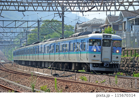 中央本線 四方津ー上野原 JR東日本 115系 C8編成(長野) 中央本線 四方津ー上野原 JR東日本 115系 C8編成(長野) 115670314