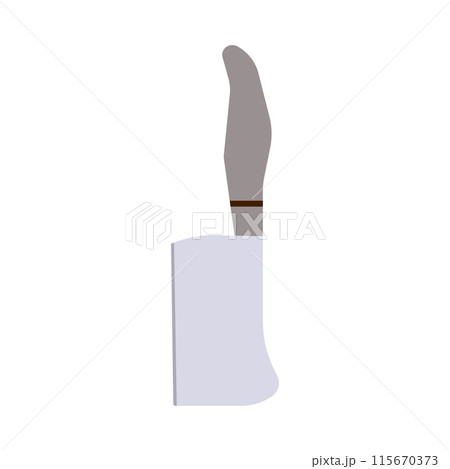 Knife protruding from white box 115670373