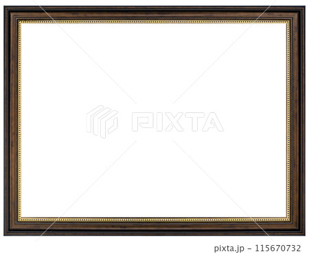 Antique Golden Brown Classic Old Vintage Wooden Rectangle ornate mockup canvas frame isolated on white Antique Golden Brown Classic Old Vintage Wooden Rectangle ornate mockup canvas frame isolated on white 115670732