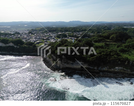 茨城　北茨城　大津岬灯台（ドローン空撮） 115670827