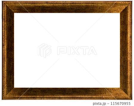 Antique Golden Brown Classic Old Vintage Wooden Rectangle ornate mockup canvas frame isolated on white Antique Golden Brown Classic Old Vintage Wooden Rectangle ornate mockup canvas frame isolated on white 115670955