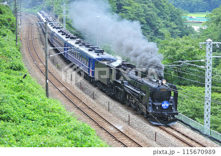 上越線 上牧ー水上 JR東日本 C61-20+12系(高崎) SLみなかみ 上越線 上牧ー水上 JR東日本 C61-20+12系(高崎) SLみなかみ 115670989