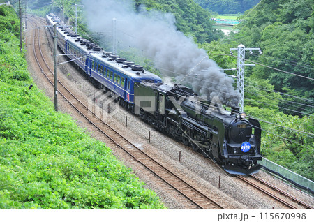 上越線 上牧ー水上 JR東日本 C61-20+12系(高崎) SLみなかみ 上越線 上牧ー水上 JR東日本 C61-20+12系(高崎) SLみなかみ 115670998