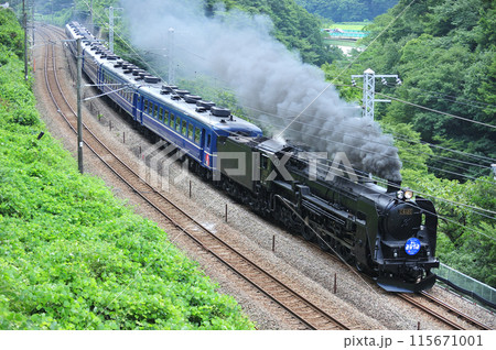 上越線 上牧ー水上 JR東日本 C61-20+12系(高崎) SLみなかみ 上越線 上牧ー水上 JR東日本 C61-20+12系(高崎) SLみなかみ 115671001