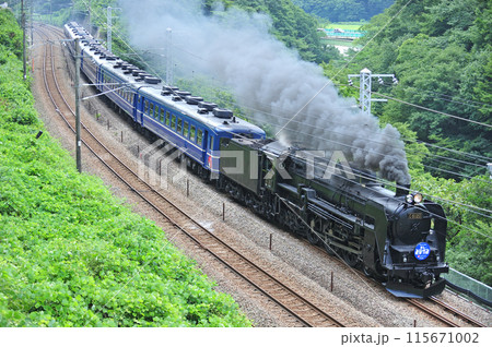 上越線 上牧ー水上 JR東日本 C61-20+12系(高崎) SLみなかみ 上越線 上牧ー水上 JR東日本 C61-20+12系(高崎) SLみなかみ 115671002
