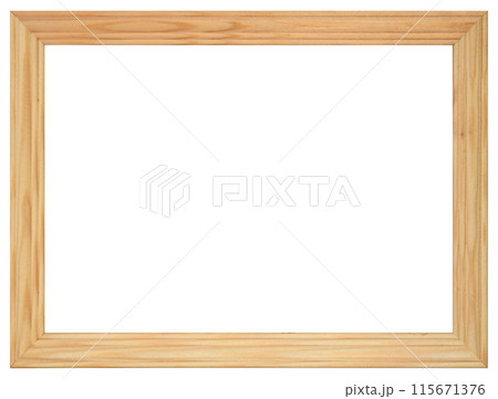 Antique Golden Brown Classic Old Vintage Wooden Rectangle ornate mockup canvas frame isolated on white 115671376