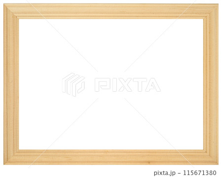 Antique Golden Brown Classic Old Vintage Wooden Rectangle ornate mockup canvas frame isolated on white 115671380
