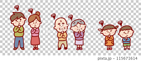 A cute family drawn by lines 115671614