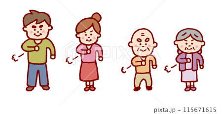 線画タッチのかわいい家族 115671615