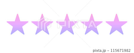 ピンク色のグラデーション｜5つ星マーク	 115671982