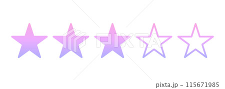 ピンク色のグラデーション｜3つ星マーク	 115671985