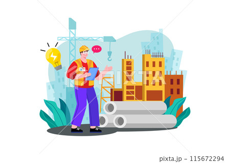 A construction company builds a new residential complex in the city. A construction company builds a new residential complex in the city. 115672294