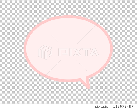 用卡通粉紅色線繪製的橢圓形語音氣泡 115672497
