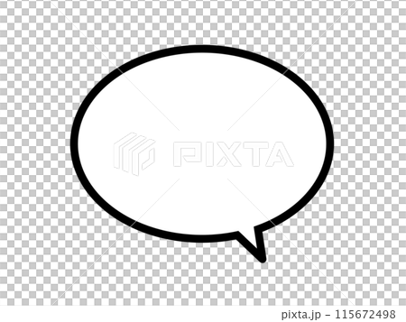 用卡通黑線繪製的橢圓形語音氣泡 115672498