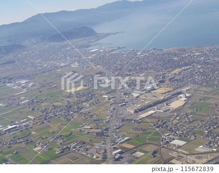 愛媛県松山平野(航空写真) 115672839