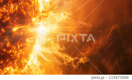 Close-up of solar surface activity Close-up of solar surface activity 115673098