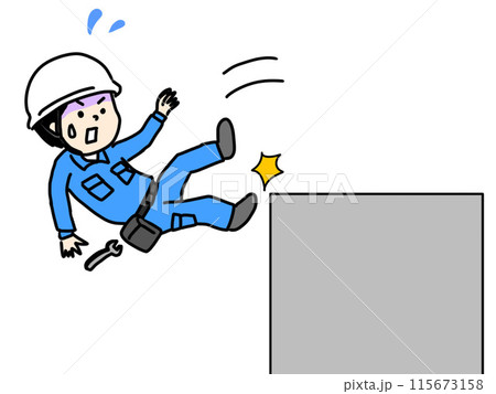 高所から転落する作業員 高所から転落する作業員 115673158