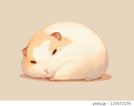 丸くなって眠るハムスター 115673176