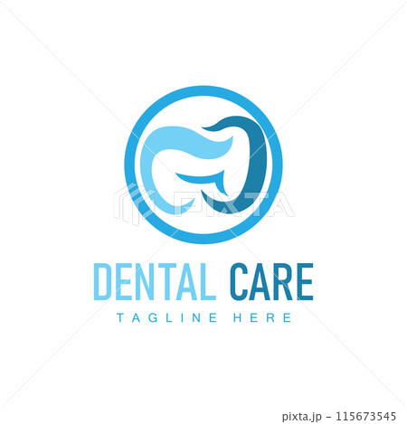 Dental health logo design caring for teeth illustrator template 115673545