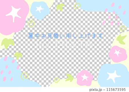 暑中見舞い01 朝顔柄 暑中見舞い01 朝顔柄 115673595