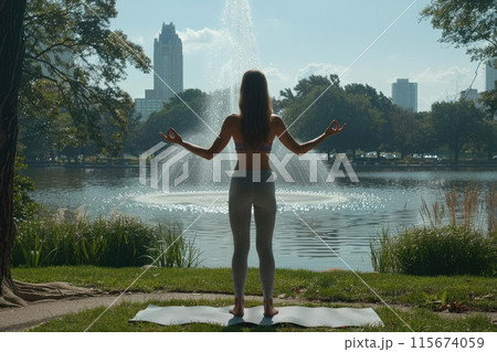 Yoga by the Lake in the City 115674059