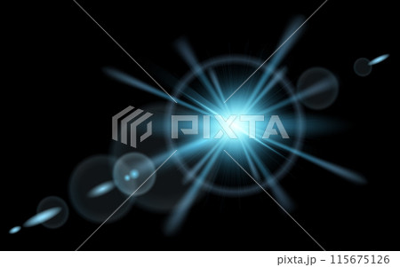 青い光のエフェクト素材 青い光のエフェクト素材 115675126