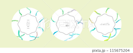 水彩画。手描きで描いたラフな線画。幾何学の水彩ベクター。モダンイメージの抽象画。夏イメージ背景。 水彩画。手描きで描いたラフな線画。幾何学の水彩ベクター。モダンイメージの抽象画。夏イメージ背景。 115675204