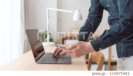 在宅ワークの男性 115675481