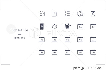 スケジュールのアイコン素材セット 115675846