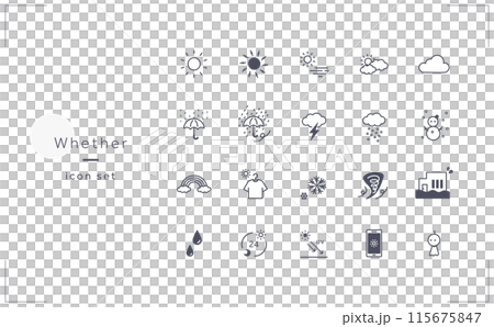 Weather icon material set Weather icon material set 115675847