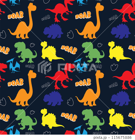Colorful Dinosaur Pattern for Kids 115675886
