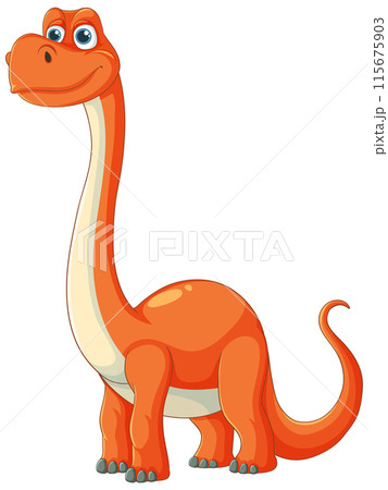 Friendly Cartoon Dinosaur Illustration Friendly Cartoon Dinosaur Illustration 115675903