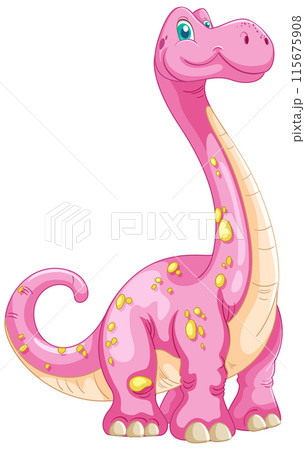 Cute Pink Dinosaur Illustration 115675908