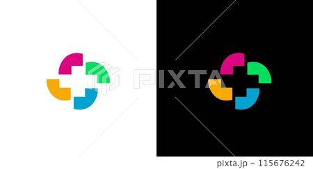 Unique and colorful Plus logo design 115676242