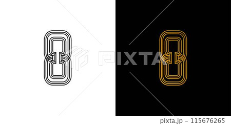 Modern and elegant number 8 logo design Modern and elegant number 8 logo design 115676265
