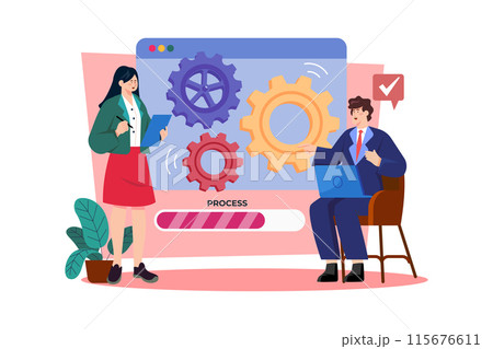 Operations manager streamlining business processes. Operations manager streamlining business processes. 115676611