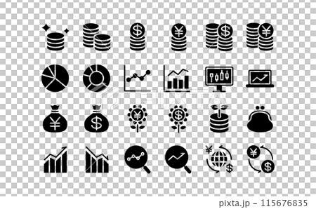 黑色投資剪影圖示集 115676835
